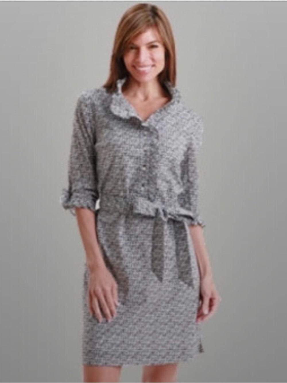 Lilly Pulitzer Brinkley Shirt Dress Navy & White “It’s A Lilly” Print Size 10